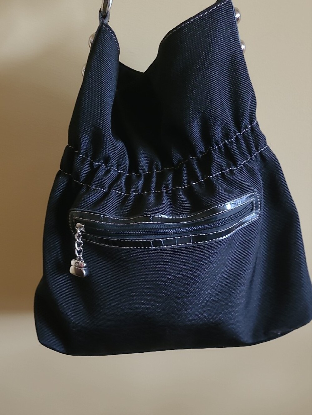 Kathy Van Zeeland Black Studded Square-Accent Shoulder Bag - Picture 6 of 8